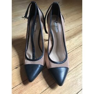 BCBG beige and black heels